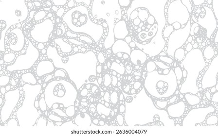 Elegant Gray Bubble Pattern on White Background: Abstract Texture for Modern Designs and Artistic Projects, Seamless Backdrop, and Stylish Surface Decorations