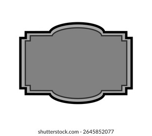 Elegant Gray Decorative Plaque Vector Illustration