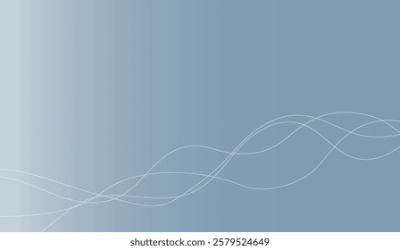 Elegant Gray Gradient Background with Flowing White Curves Abstract Design