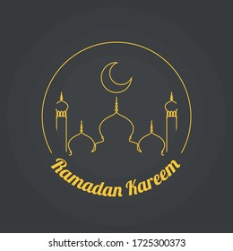 elegant gray Ramadan kareem illustration greeting cards illustration