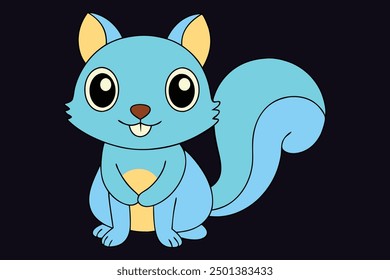 Elegant gray squirrel vector illustration for digital art, vector, cartoon, clipart, and line art designs.