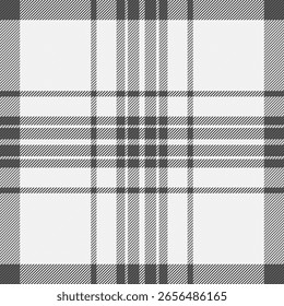 Elegant grayscale plaid pattern, ideal for textile design, website backgrounds, or stationery.  The subtle texture and classic style offer versatility for various projects.