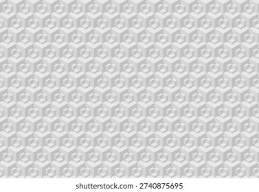 Elegant grayscale seamless pattern featuring an array of interconnected, subtly threedimensional cubes.  This minimalist design evokes a sense of order, structure, and sophisticated modernity.