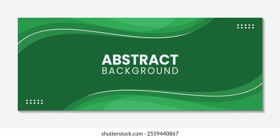 Elegant green background geometric wave modern banner design, modern abstract geometric background.