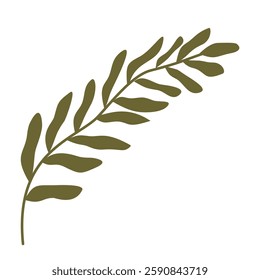 Elegant Green Botanical Leaf Illustration