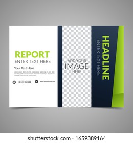 Elegant green business brochure design. Business flyer design layout template. Can be use for annual report, poster or cover. Modern publication poster magazine. Flat style vector illustration.