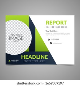 Elegant green business brochure design. Business flyer design layout template. Can be use for annual report, poster or cover. Modern publication poster magazine. Flat style vector illustration.