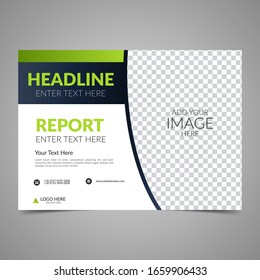 Elegant green business brochure design. Business flyer design layout template. Can be use for annual report, poster or cover. Modern publication poster magazine. Flat style vector illustration.