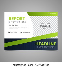 Elegant green business brochure design. Business flyer design layout template. Can be use for annual report, poster or cover. Modern publication poster magazine. Flat style vector illustration.