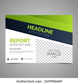 Elegant green business brochure design. Business flyer design layout template. Can be use for annual report, poster or cover. Modern publication poster magazine. Flat style vector illustration.