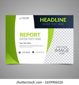 Elegant green business brochure design. Business flyer design layout template. Can be use for annual report, poster or cover. Modern publication poster magazine. Flat style vector illustration.