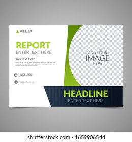 Elegant green business brochure design. Business flyer design layout template. Can be use for annual report, poster or cover. Modern publication poster magazine. Flat style vector illustration.