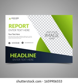 Elegant green business brochure design. Business flyer design layout template. Can be use for annual report, poster or cover. Modern publication poster magazine. Flat style vector illustration.