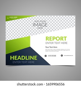 Elegant green business brochure design. Business flyer design layout template. Can be use for annual report, poster or cover. Modern publication poster magazine. Flat style vector illustration.