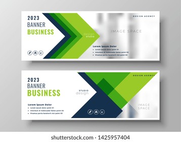 elegant green business presentation banner design