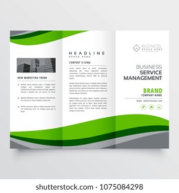 elegant green business trofold brochure