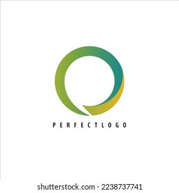 Elegant green color theme vector ring logo. Logo for technology, global, apps, company, finance, corporation, school, business, industry, brand, and product.