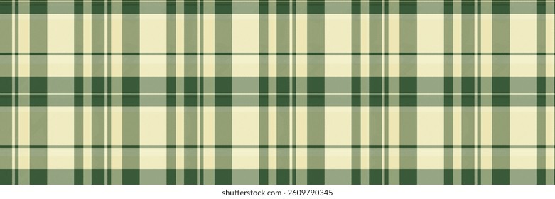 Elegant green and cream plaid pattern. Perfect for textile design, wrapping paper, website backgrounds, or crafting projects.  The subtle color palette evokes a sense of calm and sophistication.