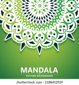 Elegant Green decorative mandala background