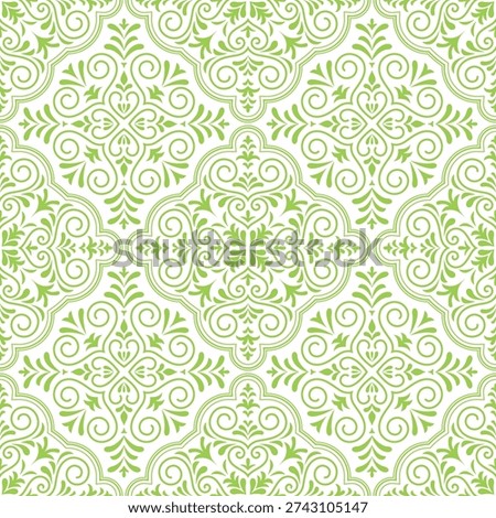 Elegant green floral pattern on white background for stylish designs