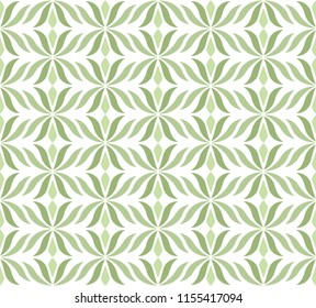 Elegant Green Floral Vector Seamless Pattern. Decorative Flower Illustration. Abstract Art Deco Background.