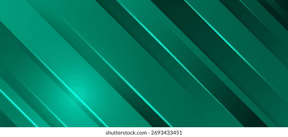 Eleganter grüner geometrischer Hintergrund mit diagonalen abstrakten Formen und modernem Farbverlauf-Stil