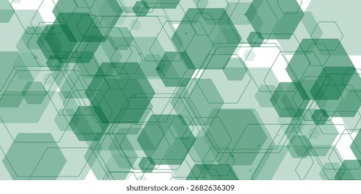eleganter grüner geometrischer Hintergrund mit grüner Technologie, Hexagon-Hintergrund. Vektor