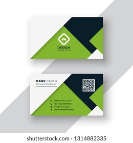 elegant green geometric business card design