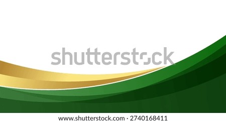 Elegant green and Gold curve Header element background for business Professional decoration. vector eps 10