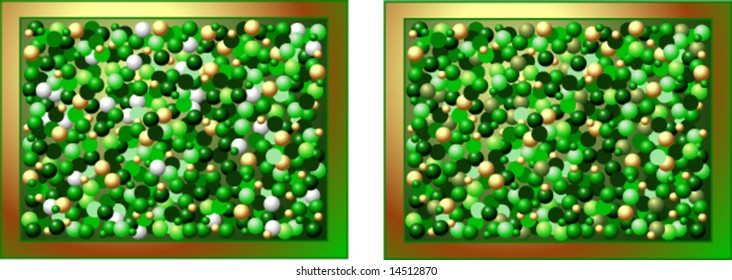 Elegant Green and Golds, Vector Illustrations each on it's own layer