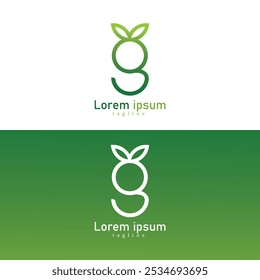 Elegante verde gradiente 'G' logotipo com design de folha - Perfeito para Eco-Friendly, Organic, e marcas sustentáveis