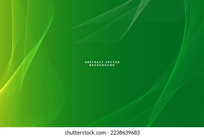 Elegant Green gradient wavy background. Smooth gradient background vector