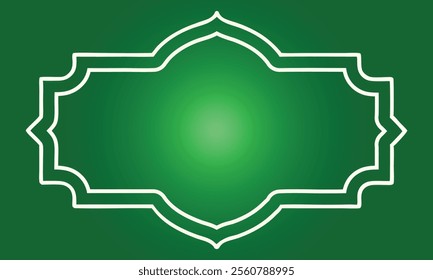 Elegant Green Islamic Text Frame with Decorative Borders for Quran Verses or Banner Designs