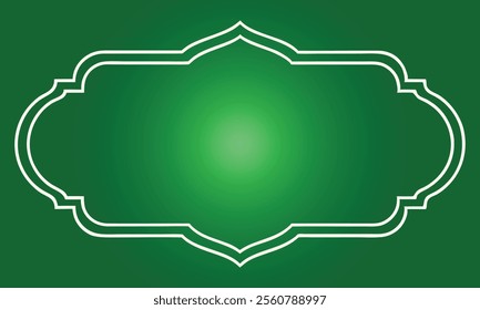 Elegant Green Islamic Text Frame with Decorative Borders for Quran Verses or Banner Designs