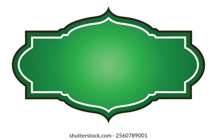 Elegant Green Islamic Text Frame with Decorative Borders for Quran Verses or Banner Designs