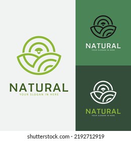 Elegant green leaf logo creative design,eco green, beauty logo,skin care