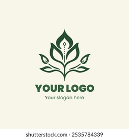 "Elegant Green Leaf Logo for Eco-Friendly Branding"


