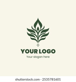 "Elegant Green Leaf Logo for Nature and Wellness Branding"

