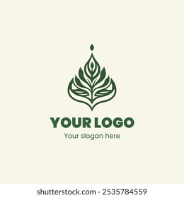 "Elegant Green Leaf Logo for Organic and Nature Branding"