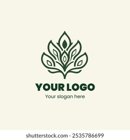 "Elegant Green Leaf Logo for Organic and Nature-Inspired Branding"