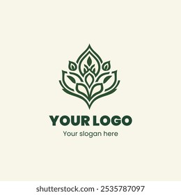 "Elegant Green Leaf Logo for Organic and Eco-Friendly Branding"