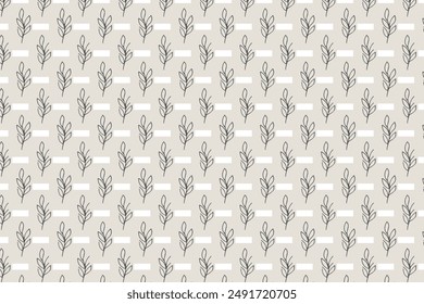 Elegant Green Leaf Pattern on Grey Background