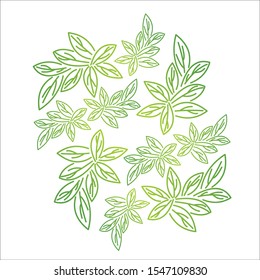 Elegant Green Leaf Pattern Vector