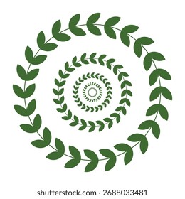 Elegant Green Leaf Spiral Vector