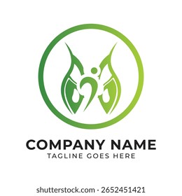 Elegant Green Logo Design with Abstract Symbolism for a Nature Focused Company or Organization Branding