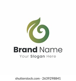 Elegant Green Organic Leaf Logo Design With Modern and Clean Twist Style