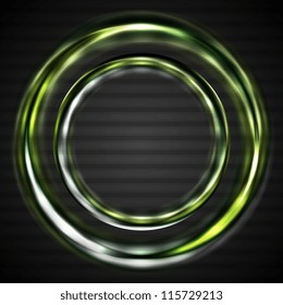 Elegant green rings. Stylish logo. Vector background eps 10