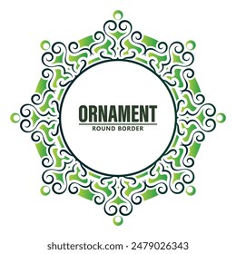 Elegante diseño de marco de borde redondo verde