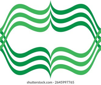 Elegant green swirls with a subtle gradient create a sophisticated decorative frame.