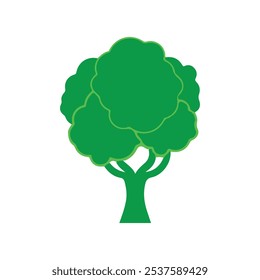 Elegant Green Tree Icon Vector Art